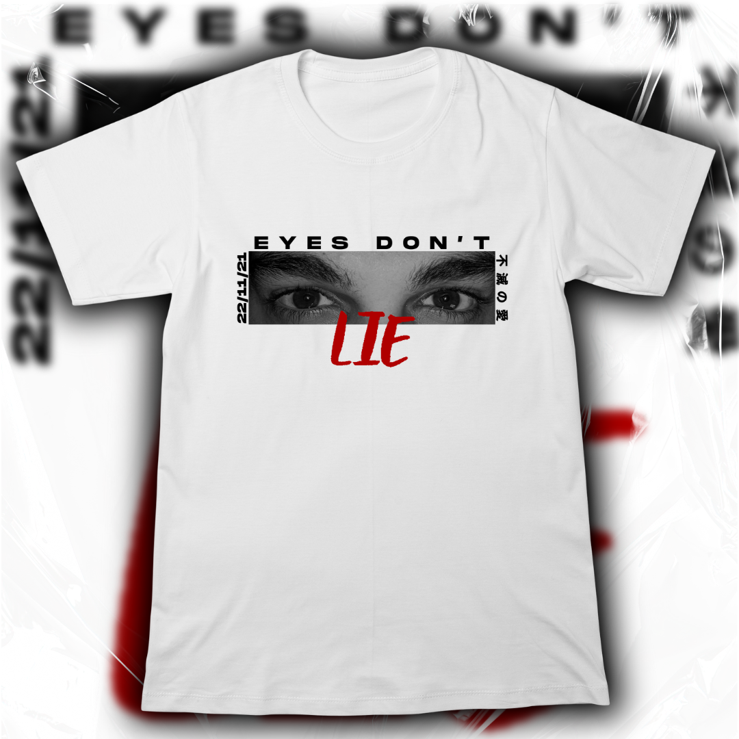 Luvetti™ Eyes don't Lie Kişiye Özel Tasarım Beyaz Oversize T-Shirt