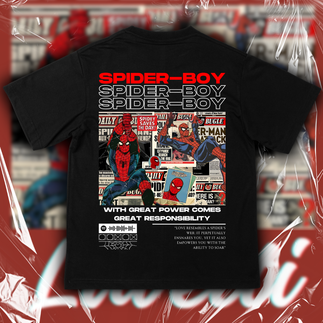 Luvetti™ Spider Boy Kişiye Özel Tasarım Oversize T-Shirt